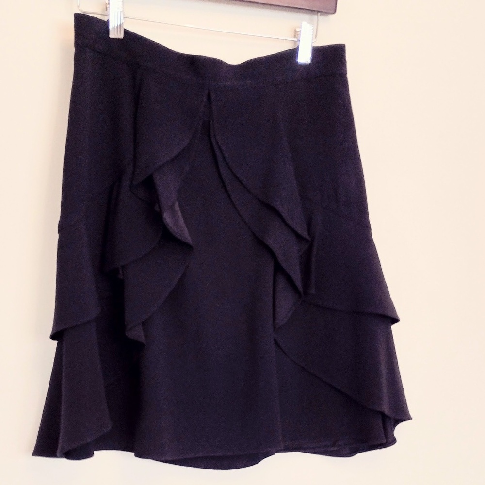 TEMPERLEY LONDON Black Skirt with Draped Detail Size US 8